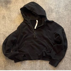 black scuba half zip